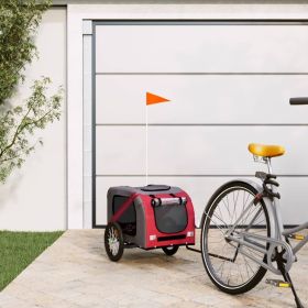 Pet Bike Trailer Red and Gray Oxford Fabric and Iron