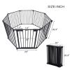 200" Adjustable Safety Gate 8 Panels Play Yard Metal Doorways Fireplace Fence Christmas Tree Fence Gate for House Stairs Gate prohibited area fence