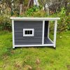 Outdoor Puppy Dog Kennel ,Waterproof Dog Cage, Wooden Dog House with Porch Deck