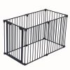 150" Adjustable Safety Gate 6 Panels Play Yard Metal Doorways Fireplace Fence Christmas Tree Fence Gate for House Stairs Gate prohibited area fence