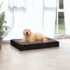 Dog Bed Black 28.1"x21.3"x3.5" Solid Wood Pine