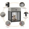 Dog Crate Furniture, Dog House, Decorative Dog Kennel with Drawer, Indoor Pet Crate End Table for Small Dog, Iron-Tube Dog Cage, Chew-Proof