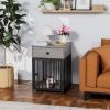 Dog Crate Furniture, Dog House, Decorative Dog Kennel with Drawer, Indoor Pet Crate End Table for Small Dog, Iron-Tube Dog Cage, Chew-Proof