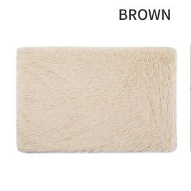 Dog Bed And Extra Matching Cover Sheet Dog Crate Pad Ultra Soft Dog Bed Mat Washable Pet Kennel Bed With Non-Slip Bottom Fluffy Plush Sleeping Mat For (Color: Brown, size: M)