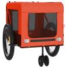 Pet Bike Trailer Orange and Black Oxford Fabric and Iron