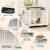 43.3 inch Dog Crate Furniture for Large Dogs,Wooden Dog Crate with Divider,Double Door Dog Kennel with Three Drawers Storages