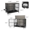 Modern Kennel Dogs room up to 60 LB, Dog crate furniture with Multi-Purpose Rremovable Ttray, Double-Door Dog House, lift Panel