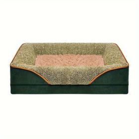 Removable And Washable Pet Dog Sofa And Dog Bed, Dog Nest,  Pet Bed Sofa, Comfortable And Soft, Cat Sofa Bed With Raised Edges To Protect The Neck (Color: Green, size: L ( 39.37*23.62*6.3 in ))