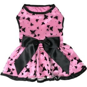 All Aflutter Pink & Black Dog Dress (size: small)