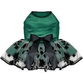 Green and Black Satin Dress (size: medium)